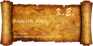 Keppich Edit névjegykártya